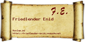 Friedlender Enid névjegykártya